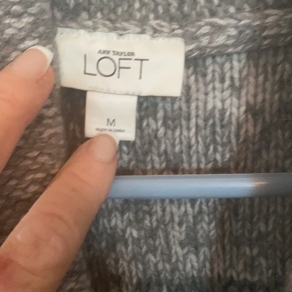 Loft Wrap Sweater with Leather Buckle Heavy, Soft Multi Gray Sz M - Picture 3 of 4